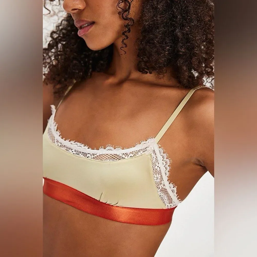 Free People Intimately In Time Green Scoop Bralette